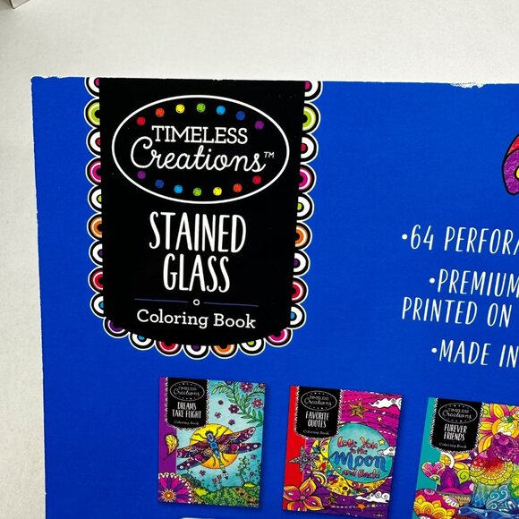 Timeless Creations 2 Coloring Books Stained Glass And Words To Color By New - Picture 9 of 10